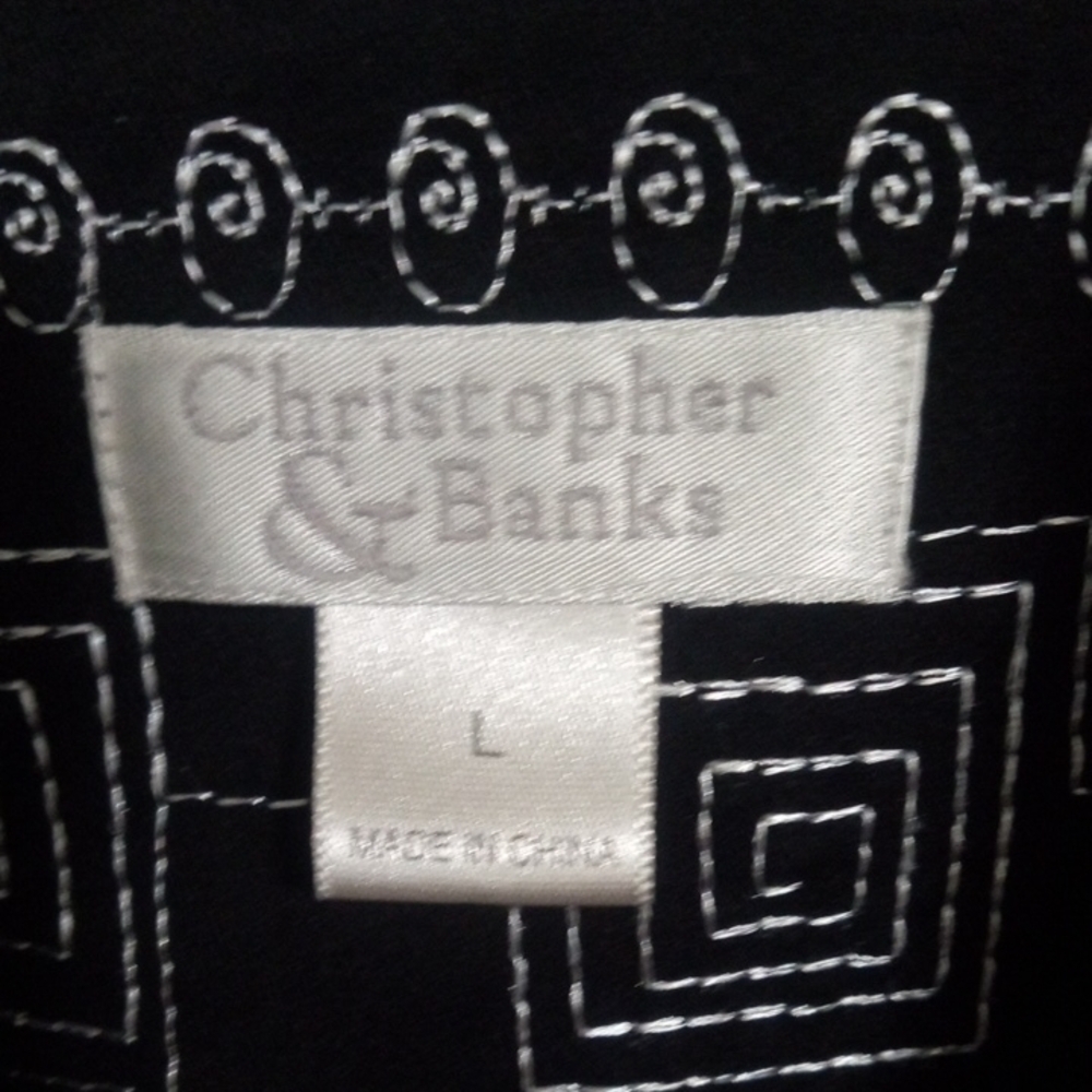 Christopher & Banks Black and White Patterned Blazer - Picture 2 of 2